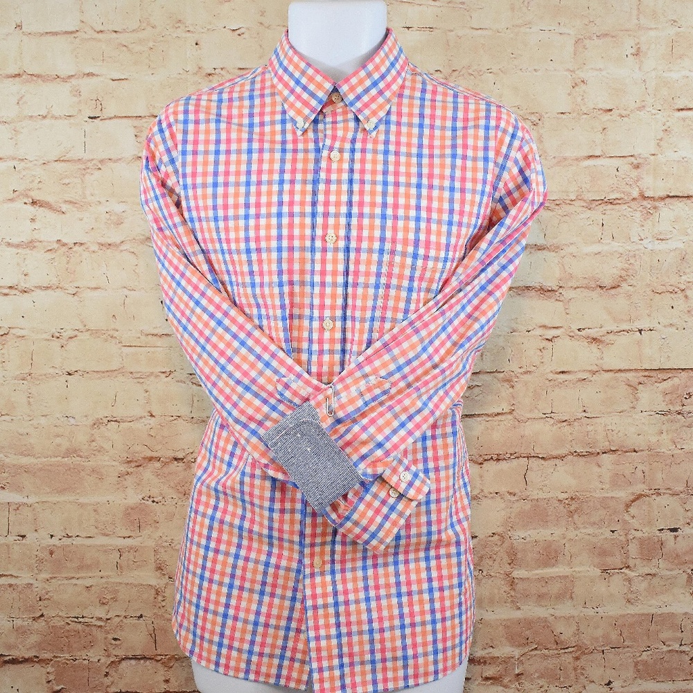 Croft & Barrow Mens Checked L/S Dress Shirt EUC